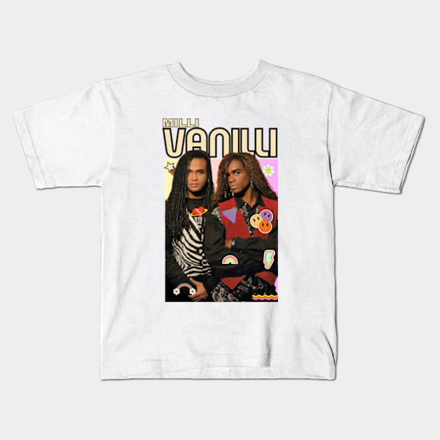 milli vanilli art 90s style retro vintage 80s Kids T-Shirt by graphicaesthetic ✅